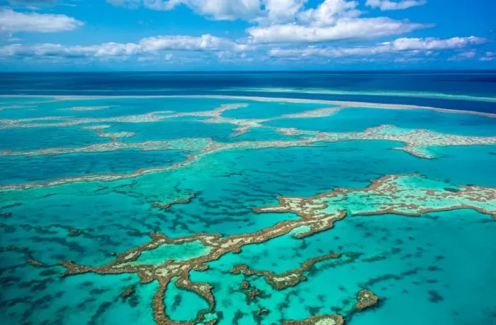 Framed Print : Aerial of Great Barrier Reef at Whitsunday Island Framed Print : Aerial of Great Barrier Reef at Whitsunday Island