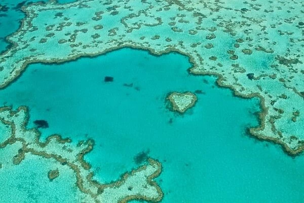 Aerial heart reef whitsundays