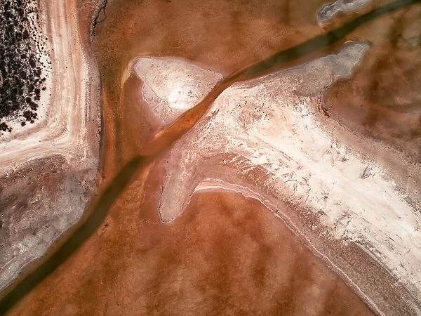 aerial photo of salt lake edge