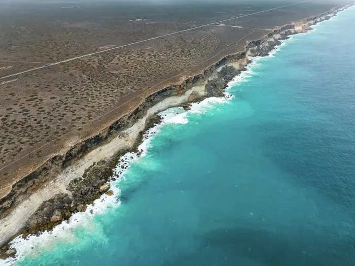 Framed Print : Aerial photo showing the Nullarbor Cliffs, South Australia, Australia