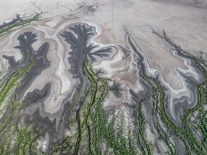 Framed Print : Aerial photograph showing river tributaries on a floodplain during the dry season, The Kimberley, Western Australia, Australia Framed Print : Aerial photograph showing river tributaries on a floodplain during the dry season, The Kimberley, Western Australia, Australia