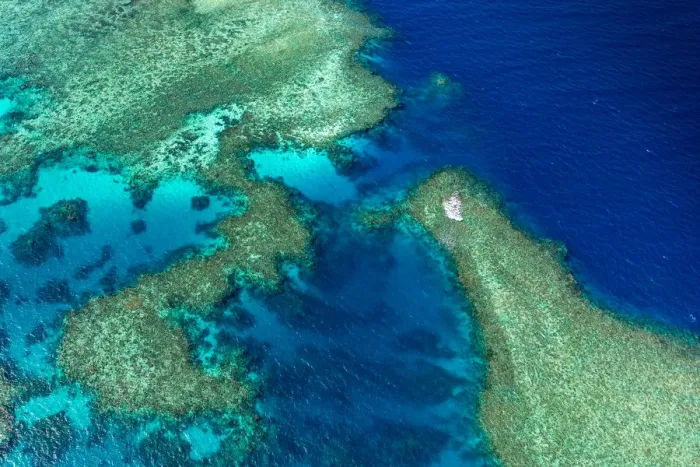 Framed Print : Aerial photography of the Great Barrier Reef Framed Print : Aerial photography of the Great Barrier Reef