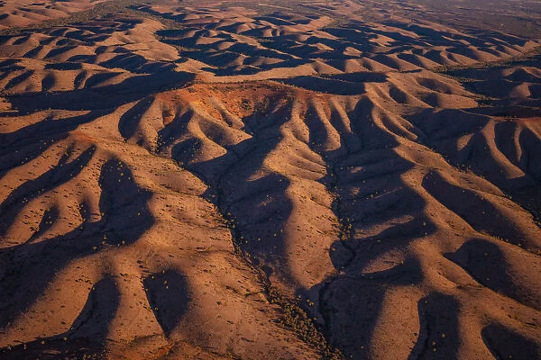 Aerial photography of the West Macdonnell Ranges west of Alice Springs, Northern Territory Austraila