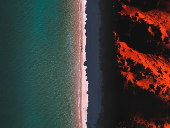 Framed Print : Aerial shot of Cape Peron at sunset, Shark Bay, Australia Framed Print : Aerial shot of Cape Peron at sunset, Shark Bay, Australia