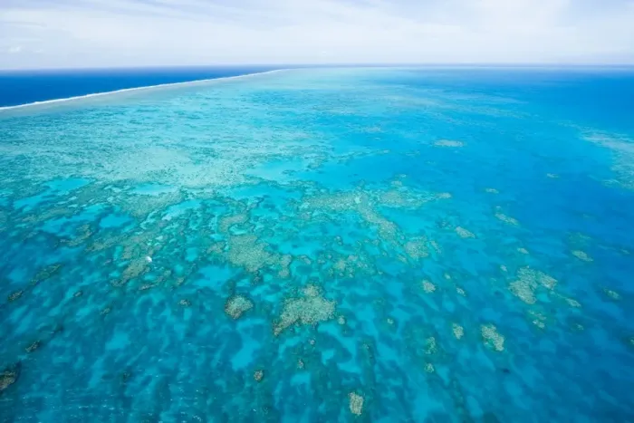 Framed Print : Aerial shot of Great Barrier Reef Framed Print : Aerial shot of Great Barrier Reef