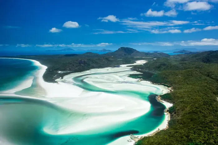 Framed Print : Aerial of sweet water river at Whitsunday Island Framed Print : Aerial of sweet water river at Whitsunday Island