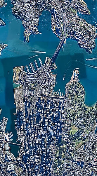 Aerial view, Australia, City, Cityscape, King, New South Wales, Outdoors, Overhead View, Photography, Pyrmont, Sydney, King Street Wharf, Bay, Boats, bridges