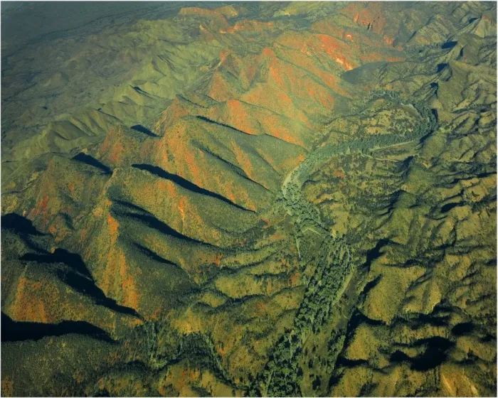 Framed Print : An Aerial view of the Australian outback, showing the vibrant colours of the Landscape Framed Print : An Aerial view of the Australian outback, showing the vibrant colours of the Landscape