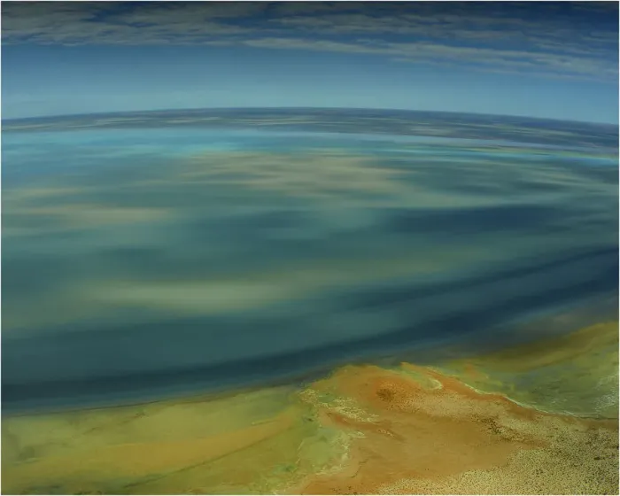 Framed Print : An Aerial view of the Australian outback in flood around Lake Eyre, showing the vibrant colours of the Landscape Framed Print : An Aerial view of the Australian outback in flood around Lake Eyre, showing the vibrant colours of the Landscape