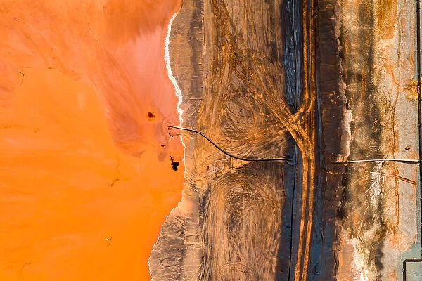 Aerial view of an bauxite tailings dam