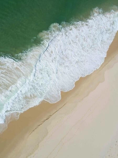 Aerial view on empty beach
