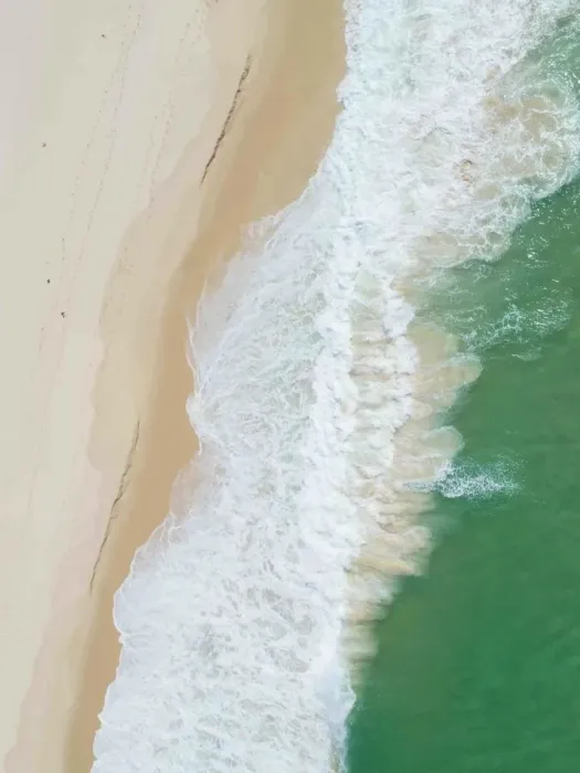 Framed Print : Aerial view of empty beach