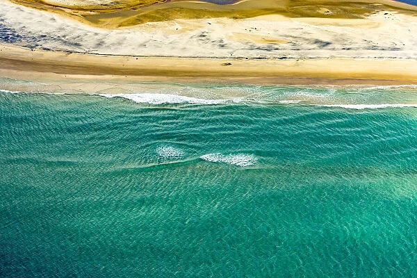Aerial view of a beach on Moreton Island, Brisbane
