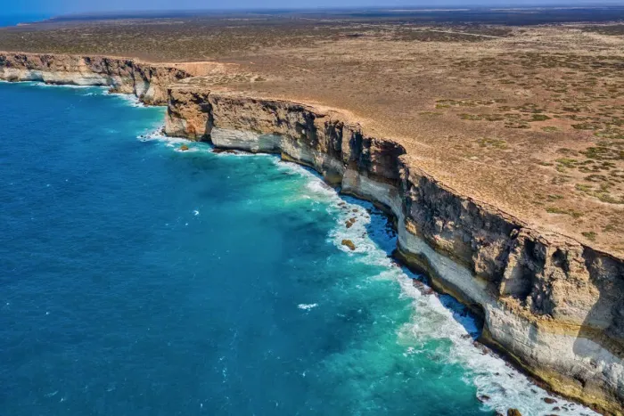 Framed Print : Aerial view of the Bunda Cliffs - Nullarbor Plains, Great Australian Bight Marine Park