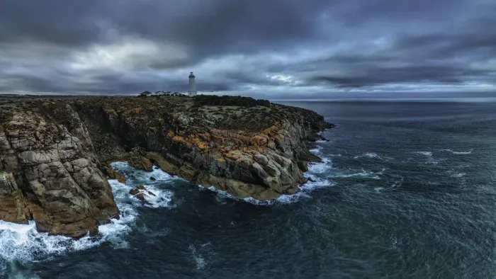 Framed Print : Aerial view of Cape Willoughby Lighthouse, Kangaroo Island, South Australia