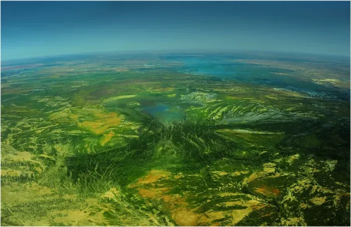 Framed Print : Aerial view of the Channel country in flood, outback Queensland, Australia