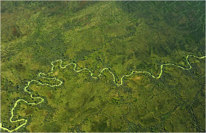 Framed Print : Aerial view of the Channel country in flood, outback Queensland, Australia