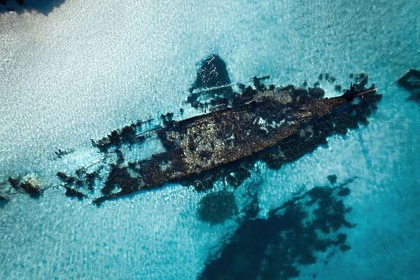 Aerial View of Coogee Omeo Shipwreck, Western Australia - Drone 4K