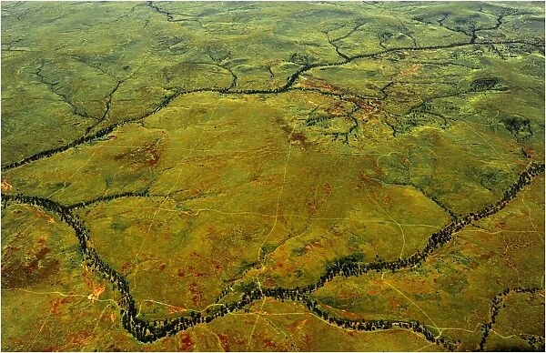 Aerial view of the Cooper Basin, remote outback, South Australia