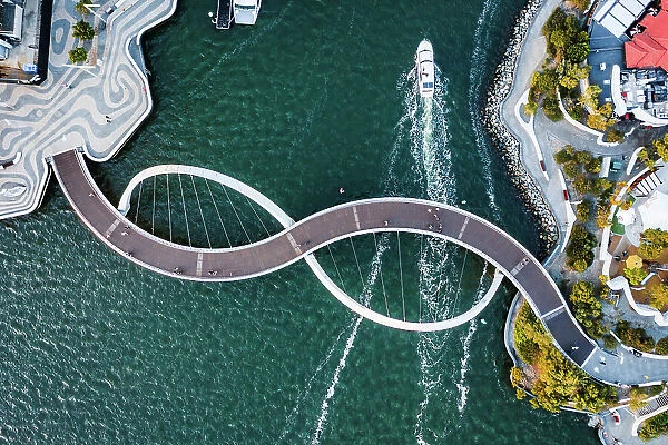 Aerial view of Elizabeth Quay Bridge, Perth