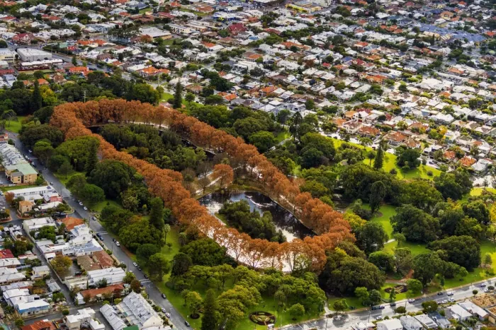 Framed Print : Aerial view over Hyde Park - Perth, Western Australia