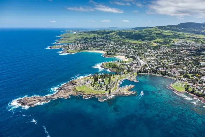Framed Print : Kiama. Aerial view of Kiama, NSW, Australia