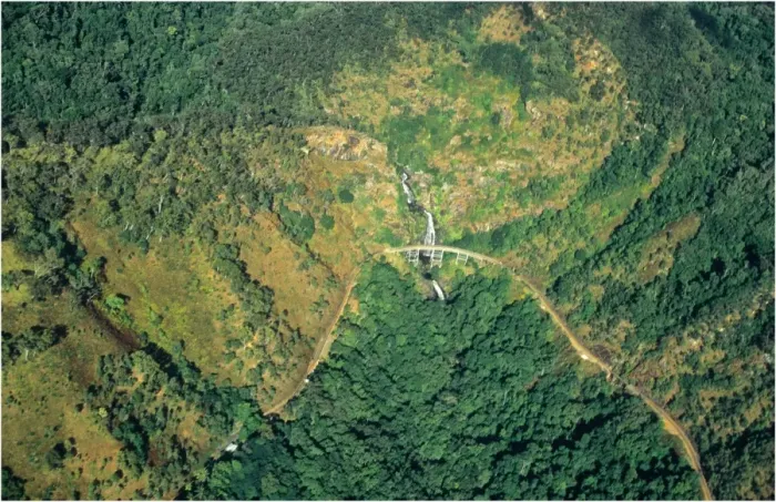 Framed Print : Aerial view of Kuranda railway, North Queensland, Australia Framed Print : Aerial view of Kuranda railway, North Queensland, Australia