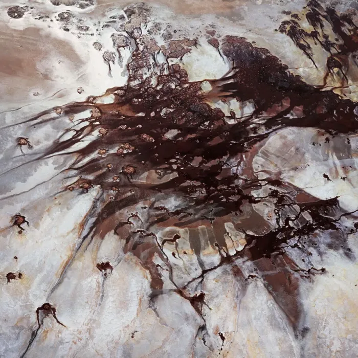 Framed Print : Aerial view of Lake Tyrrell surface patterns