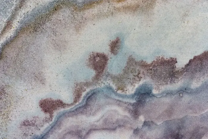 Framed Print : Aerial view looking down onto colourful Sandstone slabs - Colourful Textured Abstract