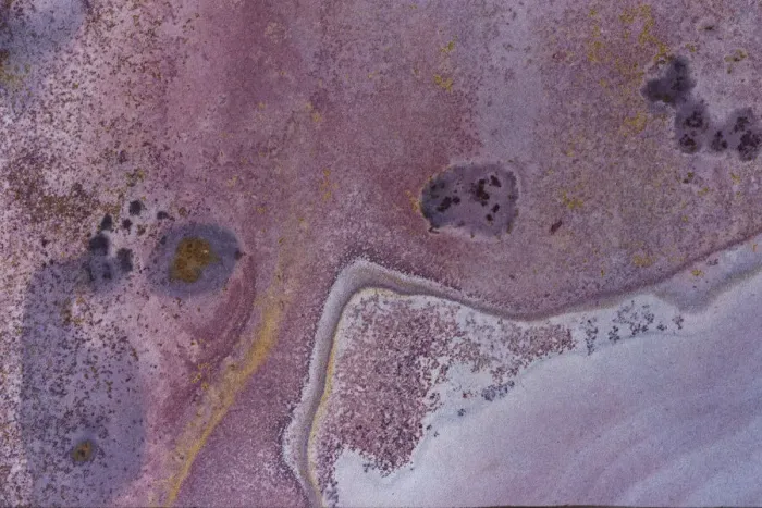 Framed Print : Aerial view looking down onto colourful Sandstone slabs - Colourful Textured Abstract