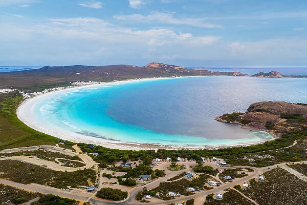 Aerial view of Lucky Bay in Cape Le Grand National Park near Esperance at Western Australia