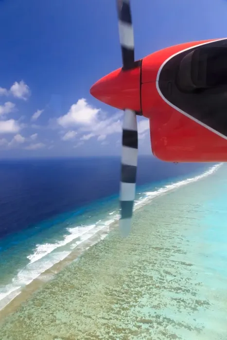 Framed Print : Aerial view Maldives Atoll