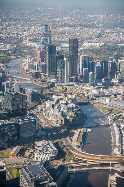 Aerial view of Melbourne city, Australia