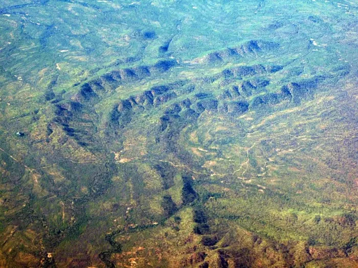 Framed Print : Aerial view of mountain range Framed Print : Aerial view of mountain range