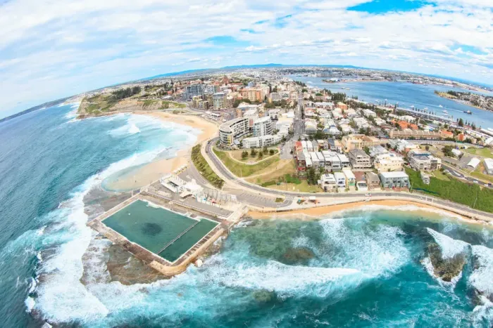 Framed Print : Aerial View of Newcastle Beach