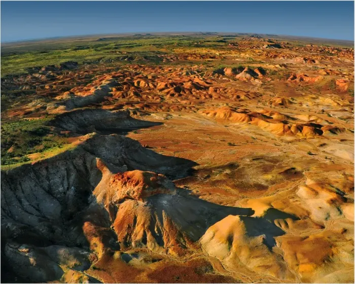 Framed Print : An aerial view of the Painted Hills, outback South Australia