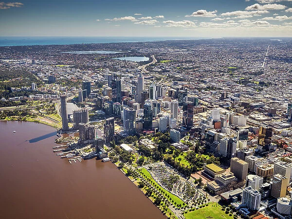Perth. Aerial view of Perth, Western Australia