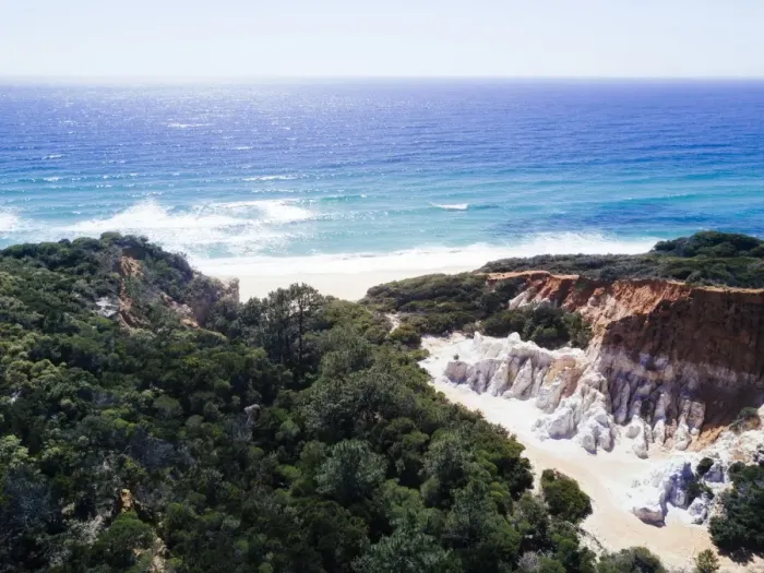 Framed Print : Aerial view of the Pinnacles rock formations and sea, New South Wales, Australia Framed Print : Aerial view of the Pinnacles rock formations and sea, New South Wales, Australia