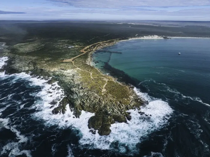 Framed Print : Aerial view of Point Ellen, Vivonne Bay, Kangaroo Island, South Australia