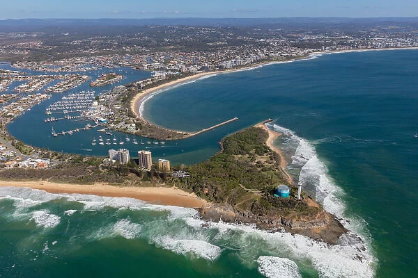 Aerial view of Port Cartwright on the Sunshine Coast