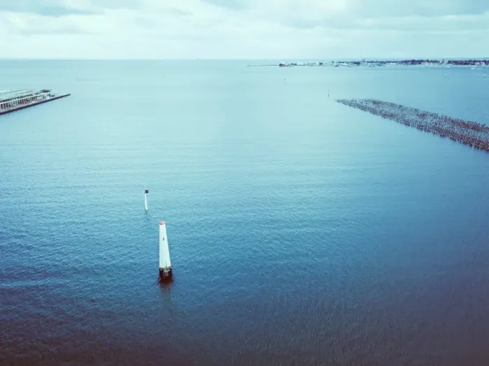 Framed Print : Aerial view of the Port Melbourne and Princess Pier