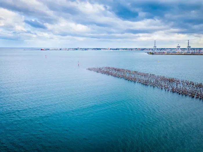 Framed Print : Aerial view of the Port Melbourne and Princess Pier Framed Print : Aerial view of the Port Melbourne and Princess Pier