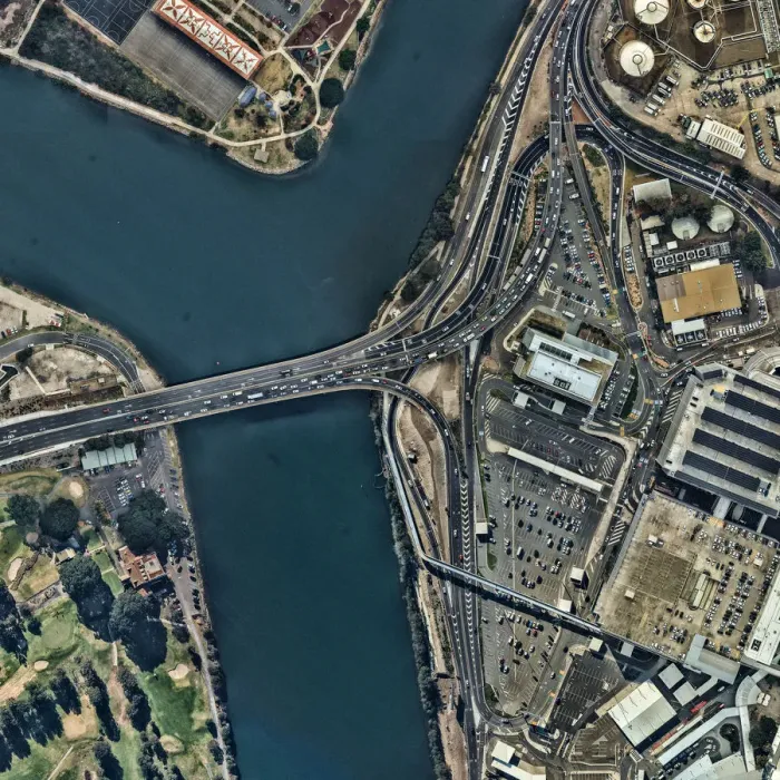 Framed Print : Aerial view of road junction. Sydney, Australia Framed Print : Aerial view of road junction. Sydney, Australia