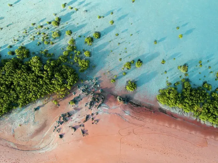 Framed Print : Aerial View of Roebuck Bay, Broome Western Australia