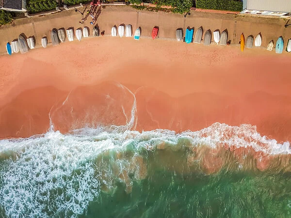 Aerial view of a Sandy Beach in Vivid Colors
