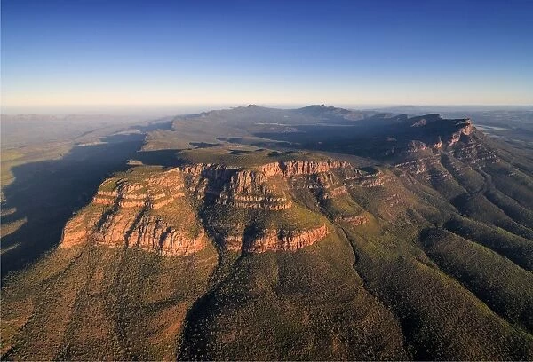 An aerial view of the southern Flinders Ranges near Wilpena, South Australia