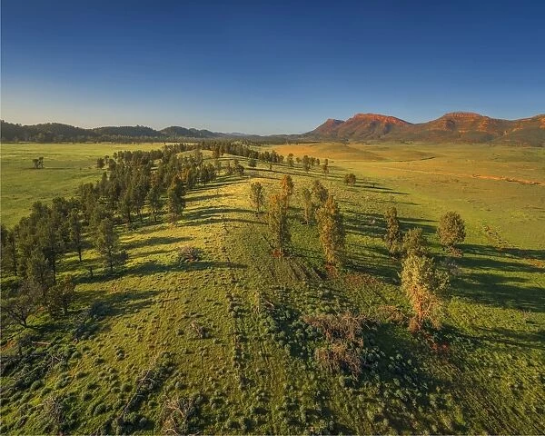 An aerial view of the southern Flinders Ranges near Wilpena, South Australia