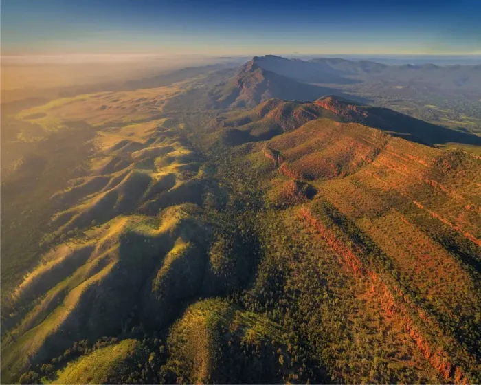 Framed Print : An aerial view of the southern Flinders Ranges near Wilpena, South Australia