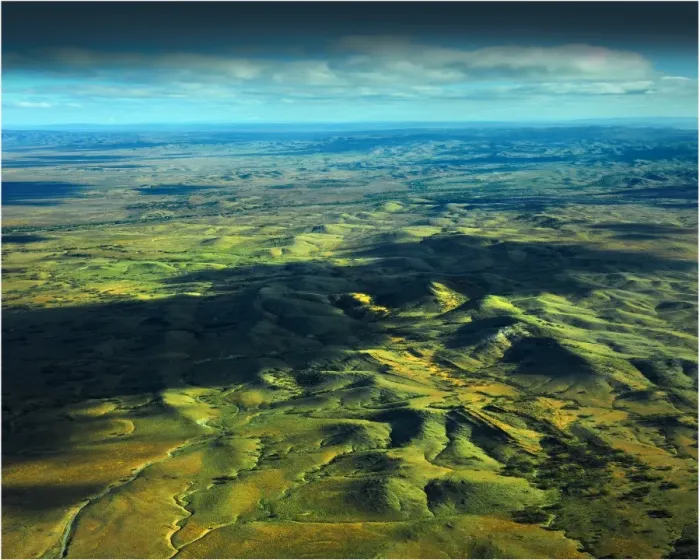 Framed Print : Aerial view of the Southern Flinders Ranges in South Australia
