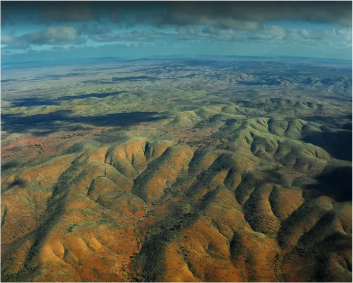 Framed Print : Aerial view of the Southern Flinders Ranges in South Australia